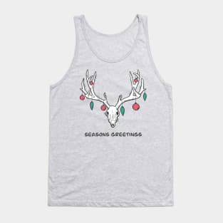 Festive Reindeer Skull - Seasons Greetings Tank Top